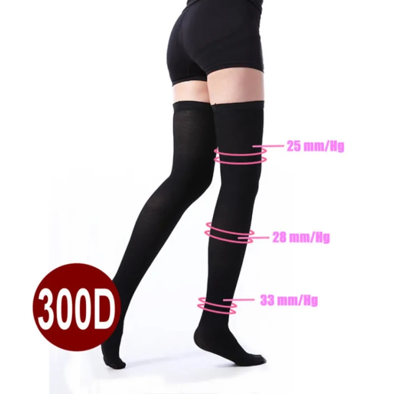 300D 漸進式加壓大腿襪